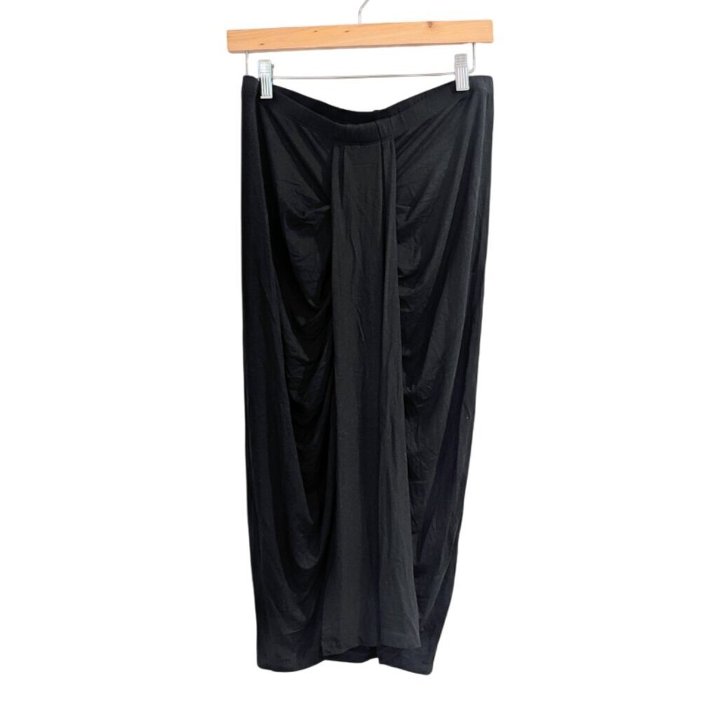 DONNA KARAN Nwt Draped Jersey Midi Skirt S Soft Stretchy Hips Hugger